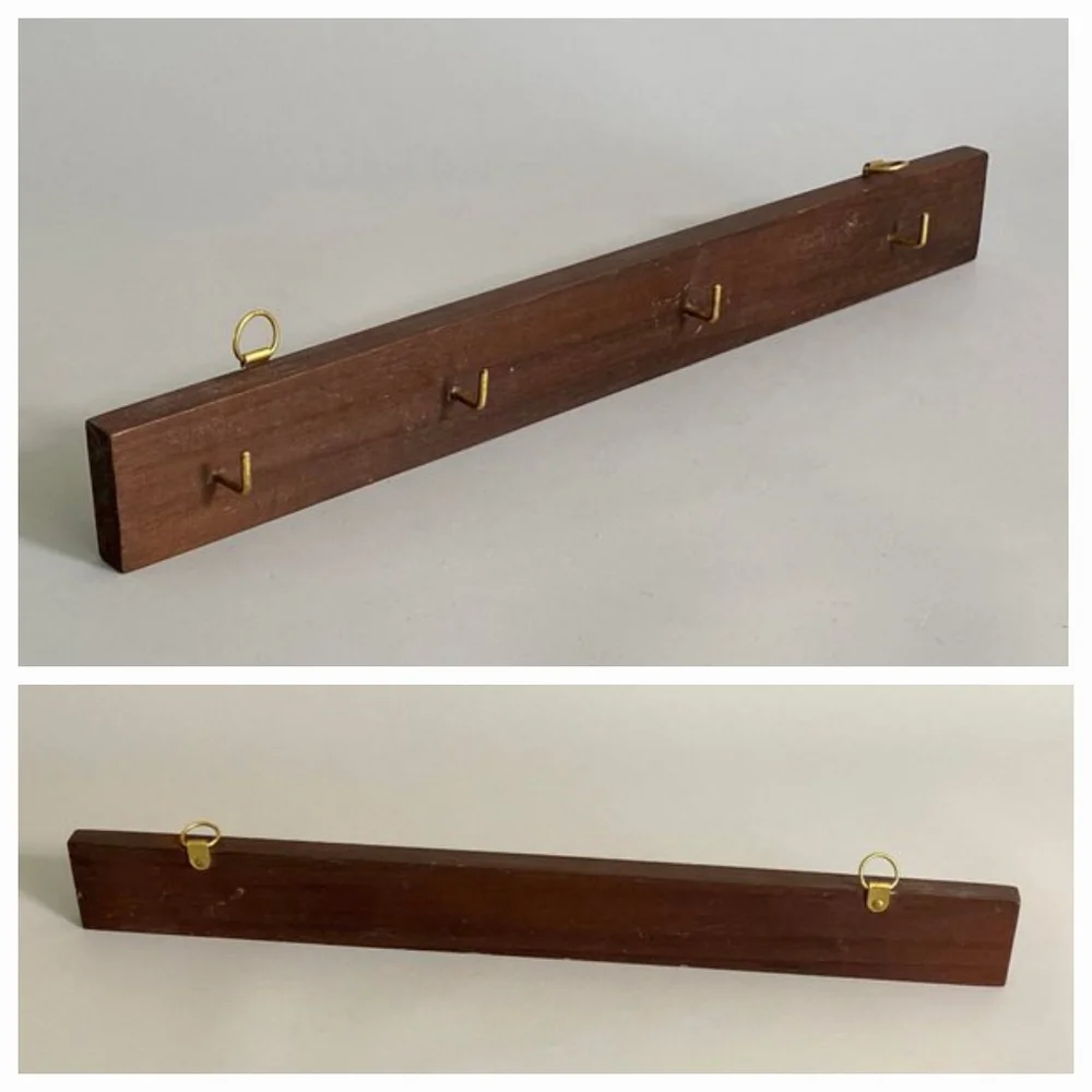 Vintage 1960s Swedish Wall Mounted Teak Key Hooks